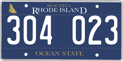 RI license plate 304023