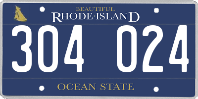 RI license plate 304024