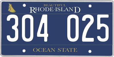 RI license plate 304025