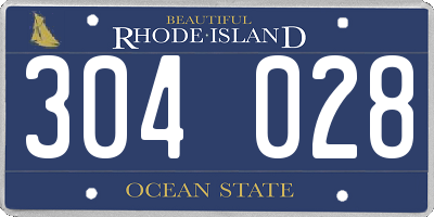 RI license plate 304028