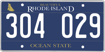 RI license plate 304029