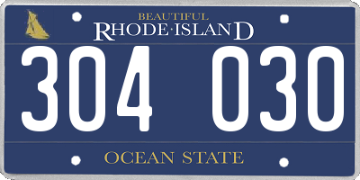 RI license plate 304030