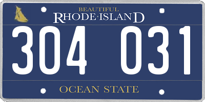 RI license plate 304031