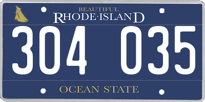 RI license plate 304035