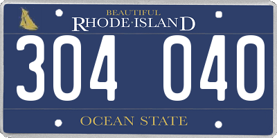 RI license plate 304040