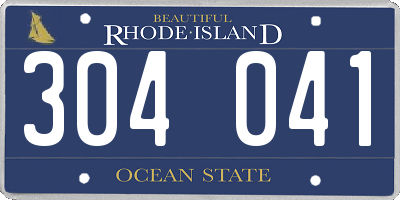 RI license plate 304041