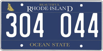 RI license plate 304044
