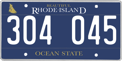 RI license plate 304045