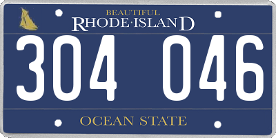 RI license plate 304046