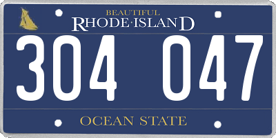 RI license plate 304047