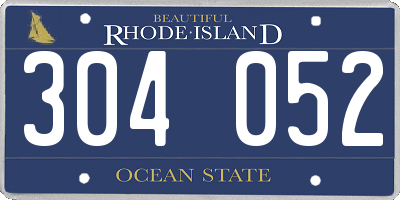 RI license plate 304052