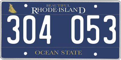 RI license plate 304053