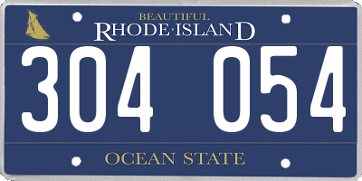 RI license plate 304054