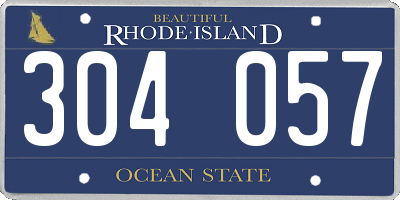 RI license plate 304057