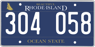 RI license plate 304058