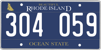RI license plate 304059
