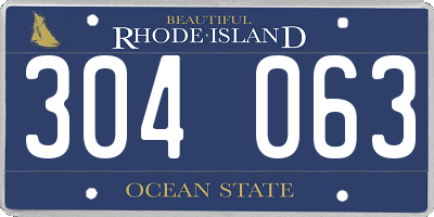 RI license plate 304063