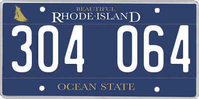 RI license plate 304064