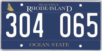 RI license plate 304065