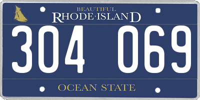 RI license plate 304069