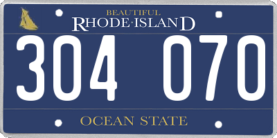 RI license plate 304070
