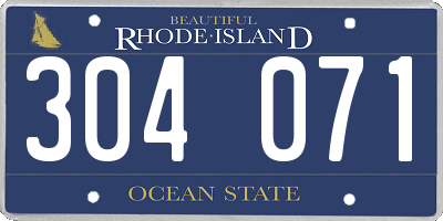 RI license plate 304071
