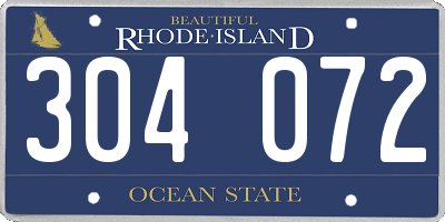 RI license plate 304072