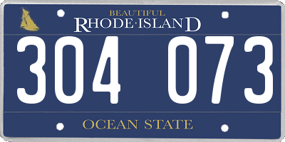 RI license plate 304073