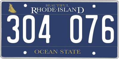 RI license plate 304076