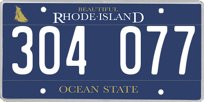 RI license plate 304077
