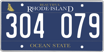 RI license plate 304079