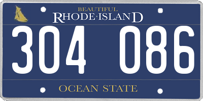 RI license plate 304086