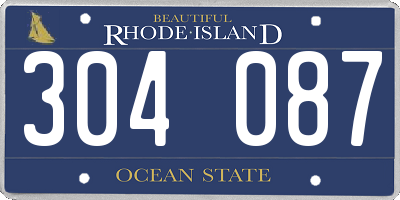 RI license plate 304087