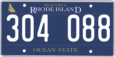 RI license plate 304088