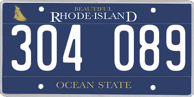 RI license plate 304089