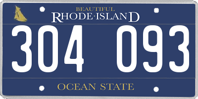 RI license plate 304093