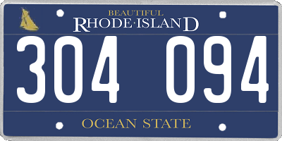 RI license plate 304094