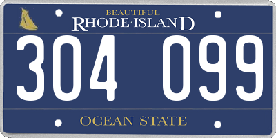 RI license plate 304099