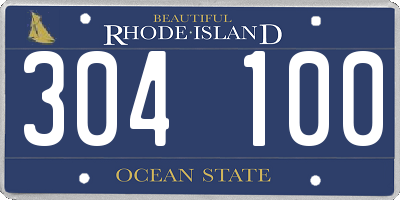 RI license plate 304100