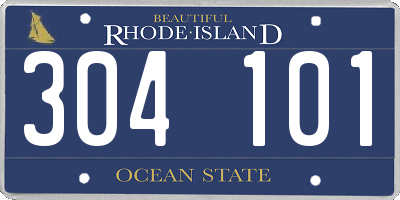 RI license plate 304101