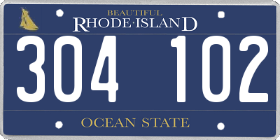 RI license plate 304102