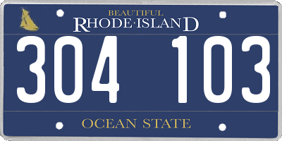 RI license plate 304103