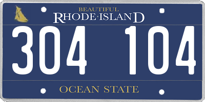 RI license plate 304104