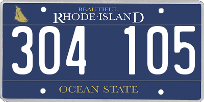 RI license plate 304105