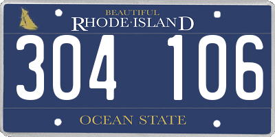 RI license plate 304106
