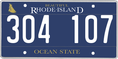 RI license plate 304107