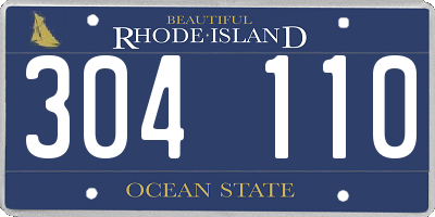 RI license plate 304110