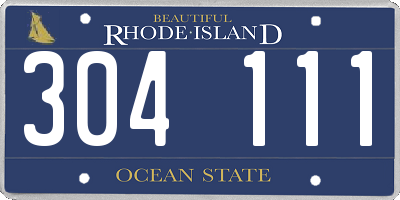 RI license plate 304111