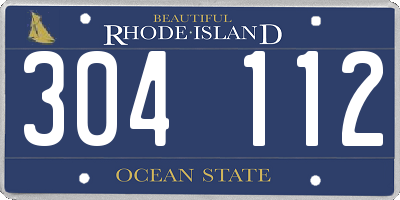 RI license plate 304112