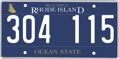 RI license plate 304115